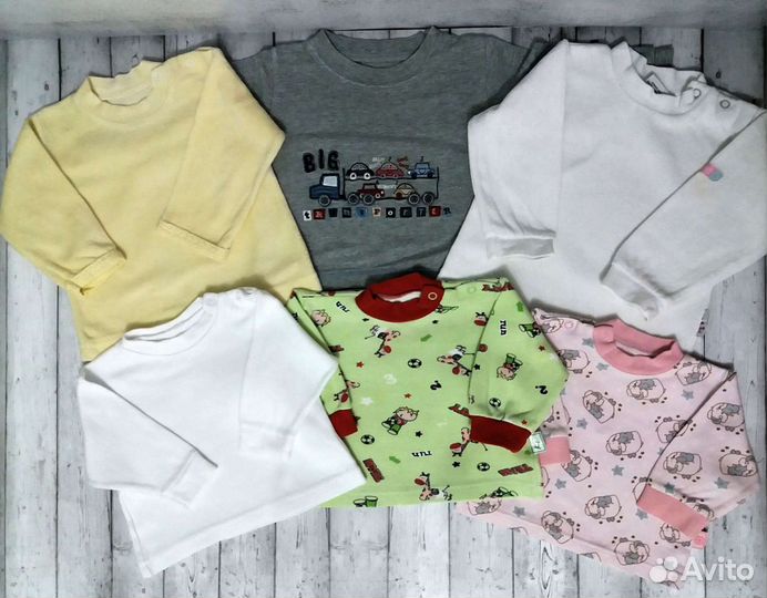 Футболки/лонгсливы/водолазки от 62 до 86