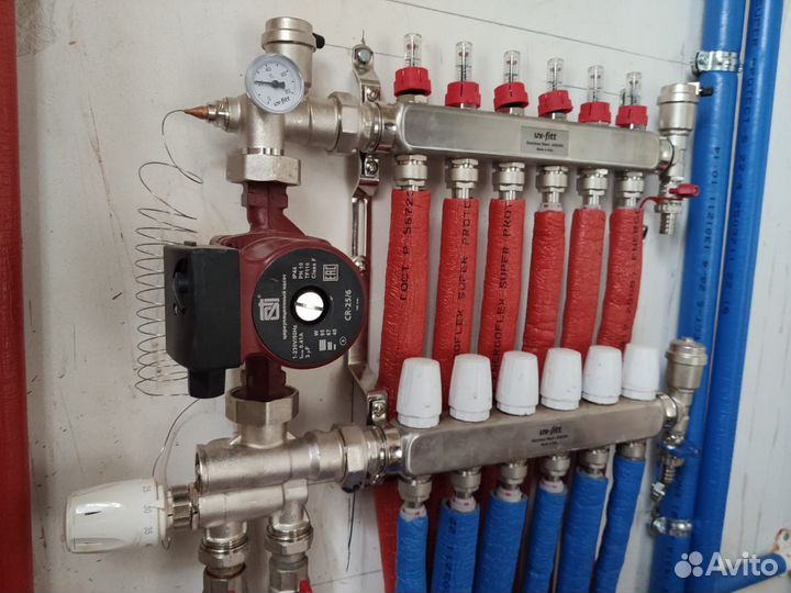 Монтаж отопительных систем, теплые полы, водоснабж