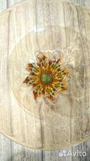 Ваза конфетница гутное стекло времен СССР