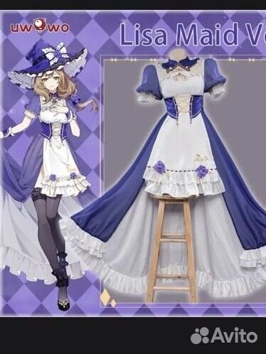 Косплей Лиза геншин горничная, maid ver