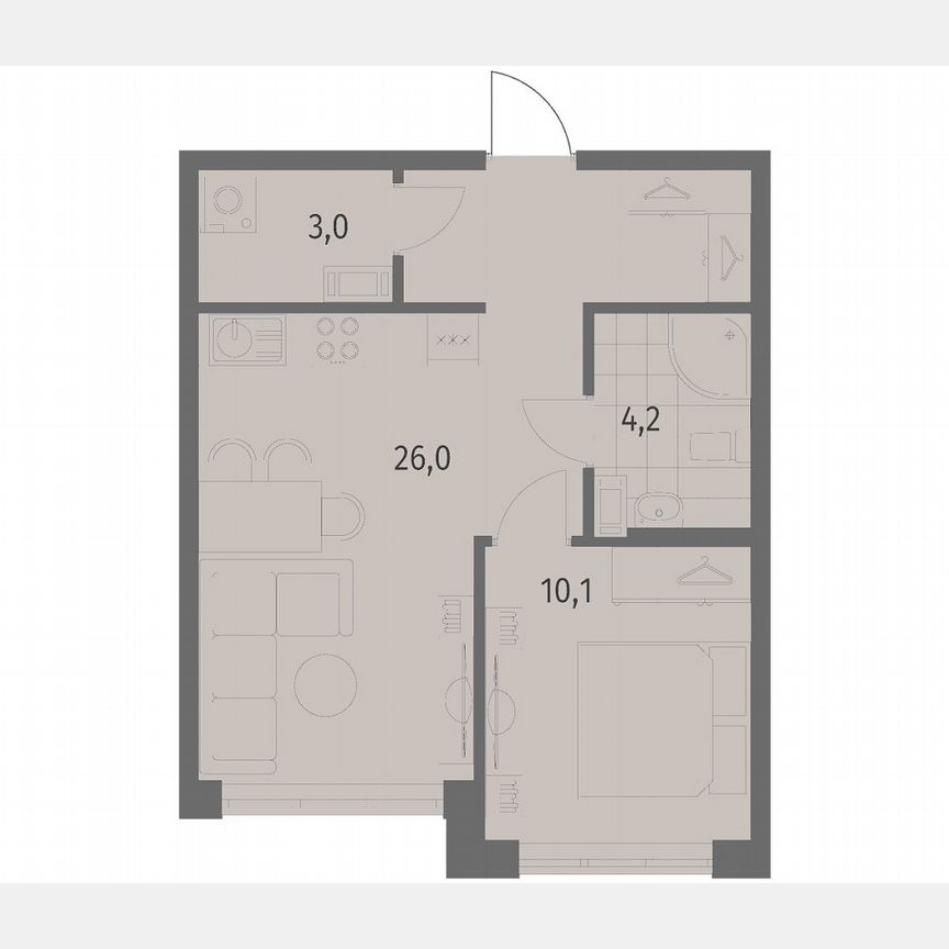 1-к. квартира, 43,5 м², 4/7 эт.