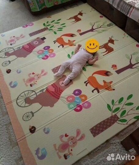 Детский коврик для ползания новый (заводской брак)