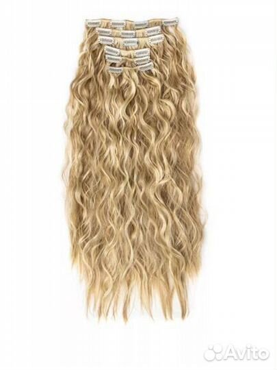 Волосы на заколках блонд