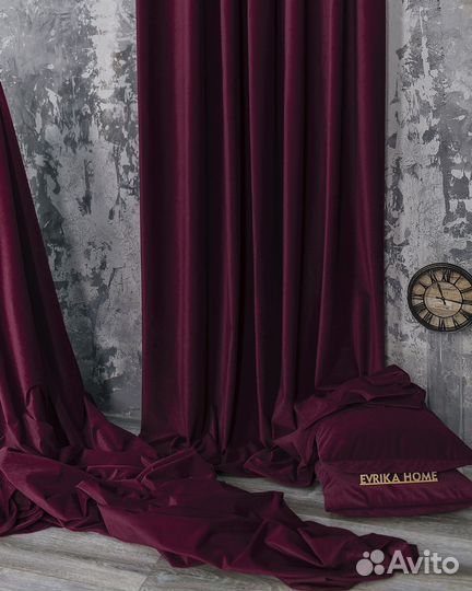 Шторы бархат богема бордо новые пошив