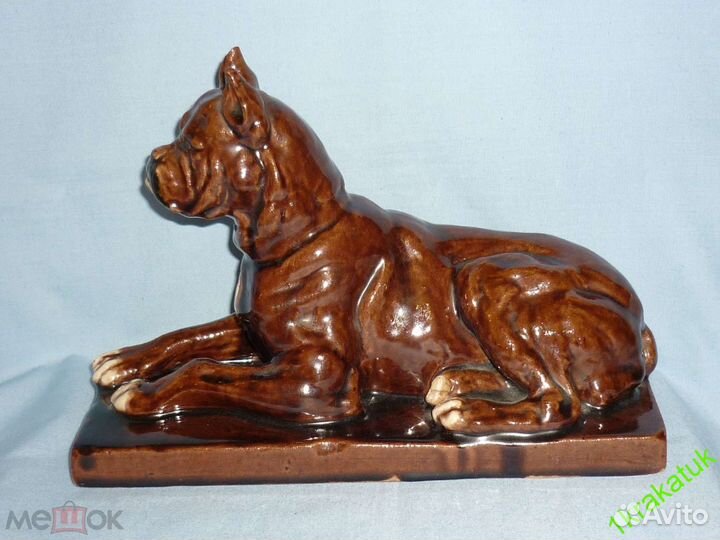 Собака боксер. егоров Е. Гжель. Керамика. схф-1