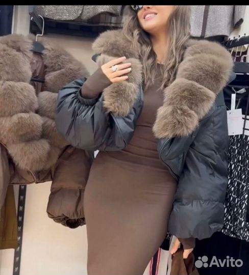 Пуховик Max mara мех писец