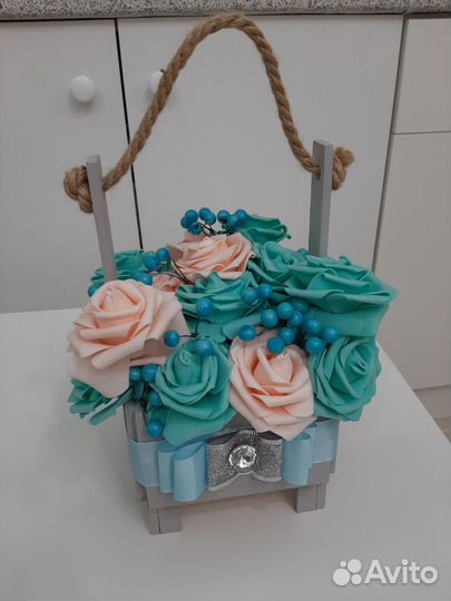 Цветы ручной работы кашпо подарок