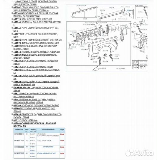 Амортизатор багажника Тойота Тундра 66140-0C010