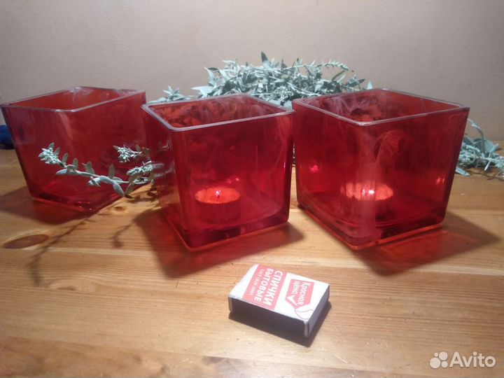 Подсвечники. Цветное стекло