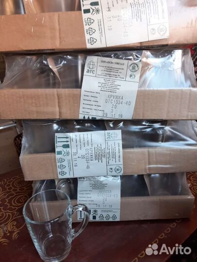 Кружка чайная большая стекляная