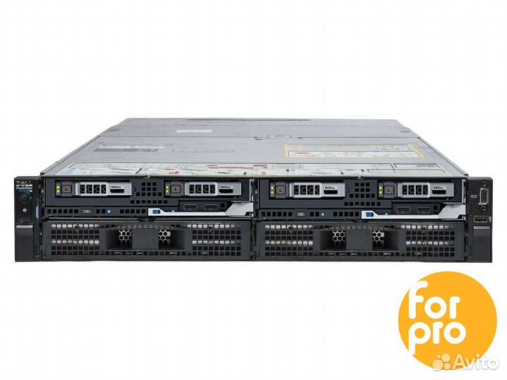 Сервер dell FX2S 2xFC630 4xE5-2697v3 128GB, H730
