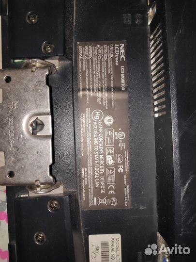 Монитор NEC LCD1704M без подставки рабочий