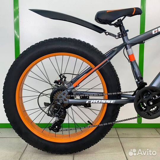 Fatbike серо-оранжевый новый