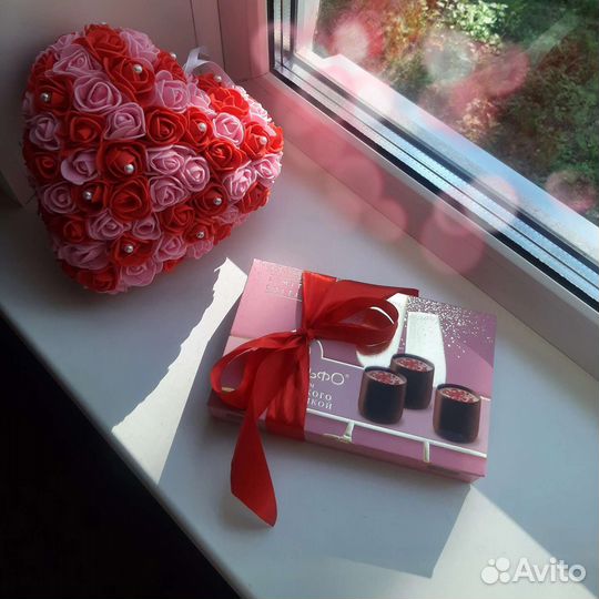 Подвесное сердце из роз (handmade, новое)