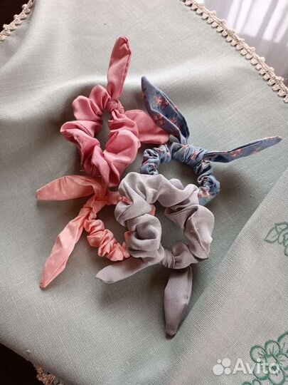 Резинки для волос тканевые комплектом