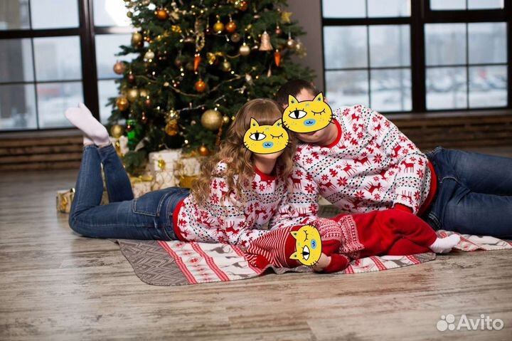 Прокат новогодние свитшоты фэмили лук и детский ко