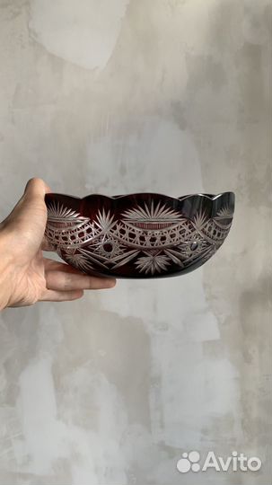 Салатник цветной хрусталь