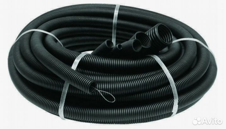 Труба гофрированная пнд 16мм с протяжкой черная
