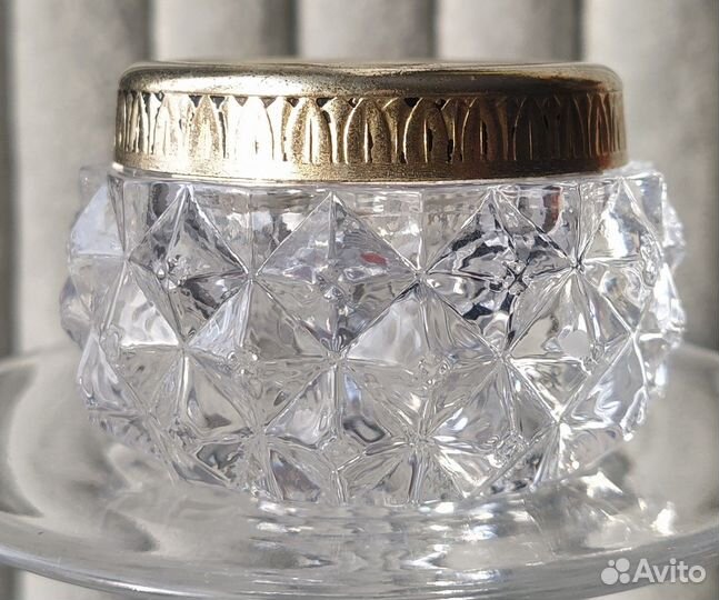 Солонка СССР винтаж хрусталь мельхиор клеймо