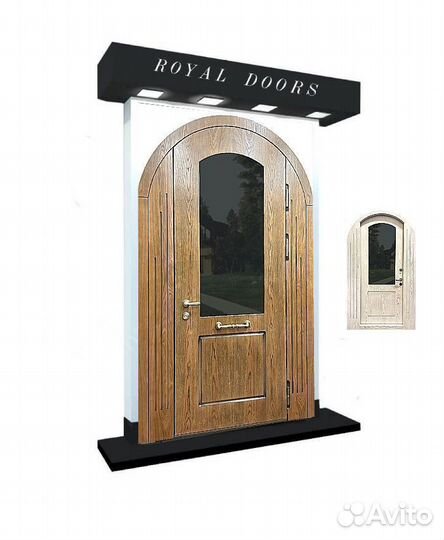 Трехконтурная арочная металлическая дверь в дом