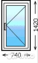 Пластиковое окно 1420х760