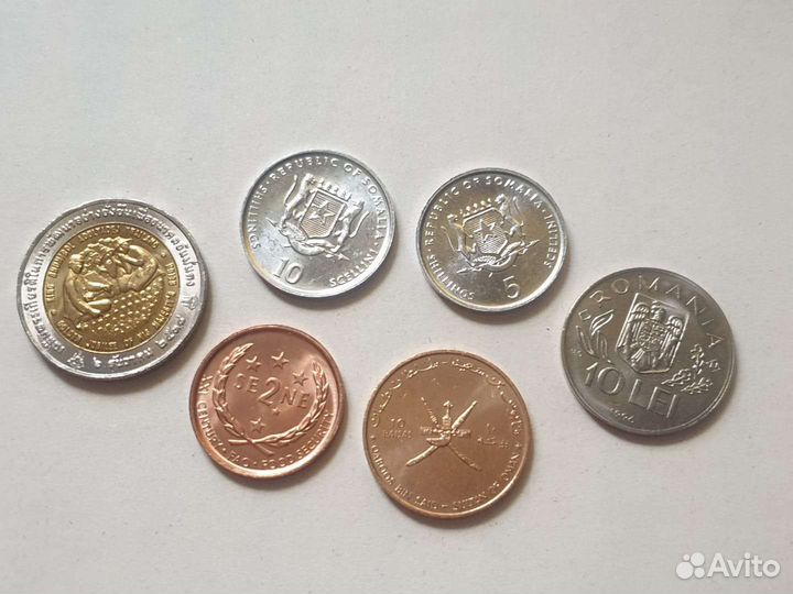 Набор монет fao, unc,6 штук и штаты 4 шт