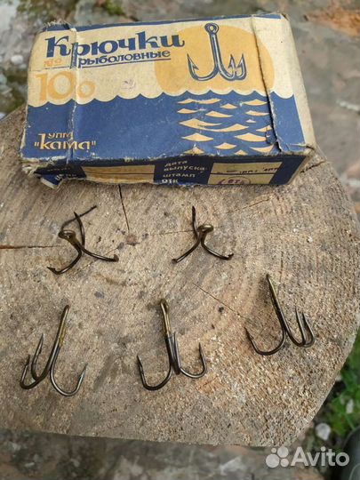 Крючки тройники, качество СССР, леска рыболовная