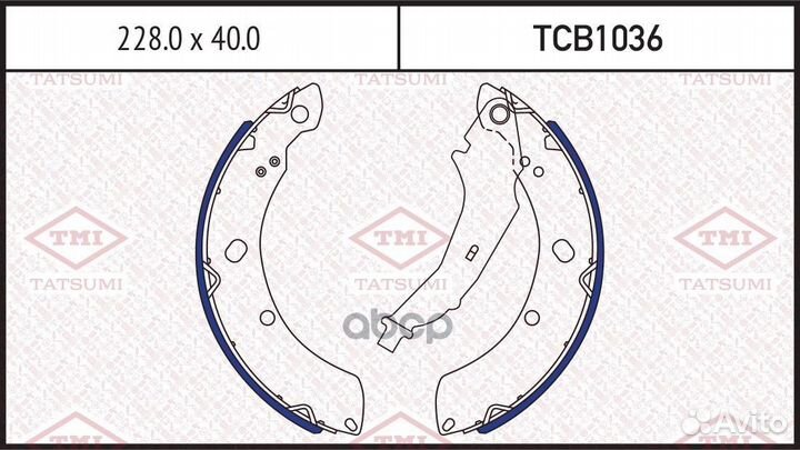 Колодки тормозные барабанные зад TCB1036 TA