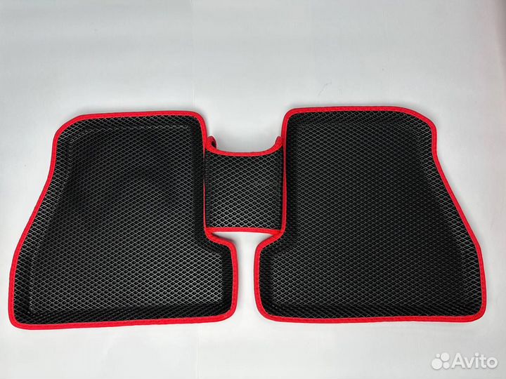 Ева (EVA) коврики с бортами Форд Фокус 3 (красные)