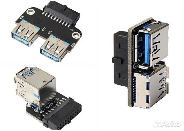 Переходы концентраторы USB 3.0, 9Pin, 20Pin, TypeC