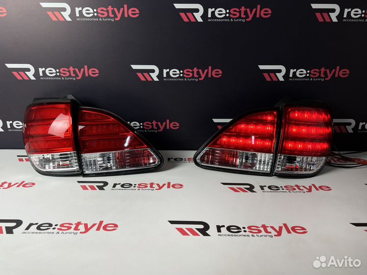 Стопы Toyota Harrier 10 LED Красно-белые