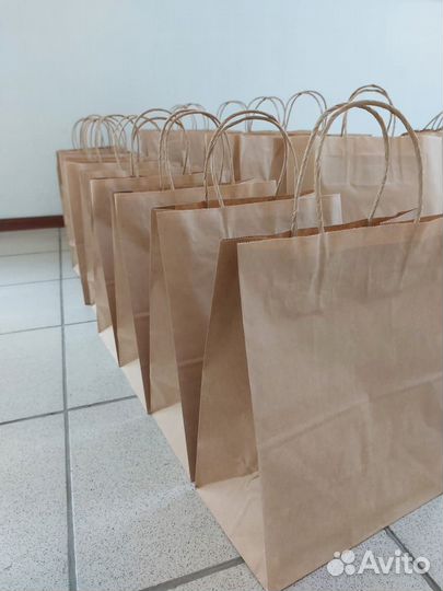 Крафтовые пакеты с ручкой