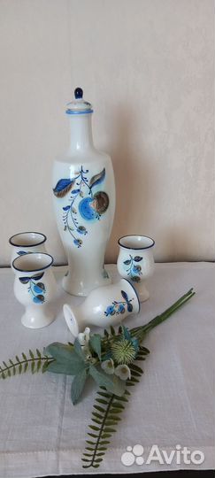 Красивая посуда Гжель Семикаракоры Чайка СССР