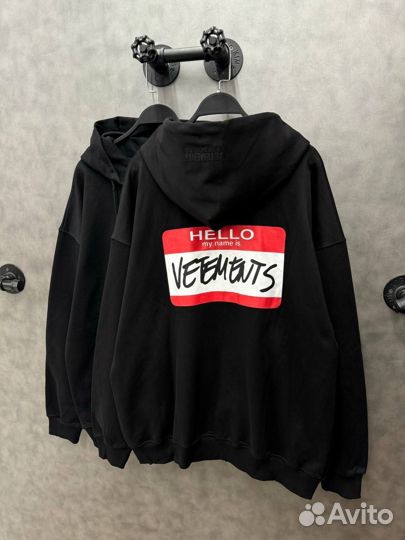 Зип худи Vetements hello my name is