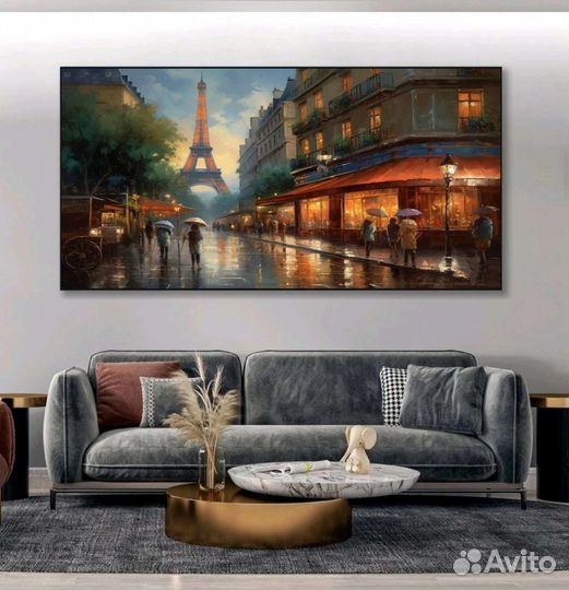 Картина маслом город