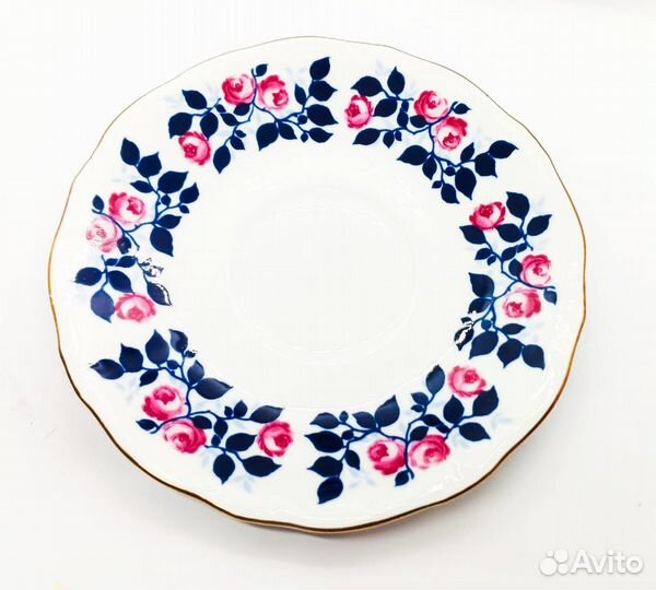 Кофейная тройка Weimar. Роспись кобальт