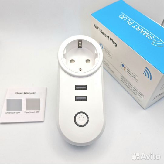 Розетка Wi-Fi с 2 портами USB Tuya Яндекс Алиса