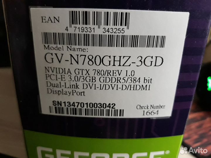 Видеокарта Gigabyte Geforce GTX 780 GHz Edition