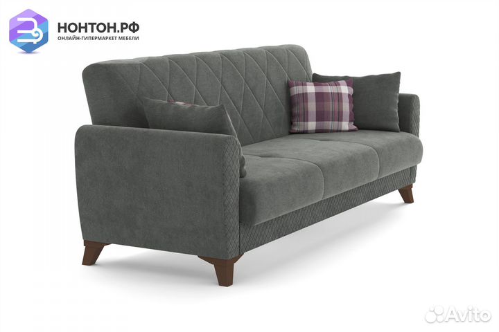 Диван книжка Эдвин 3-х местный темно-серый