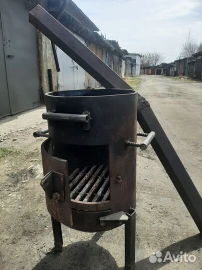 Печь для казана с трубой