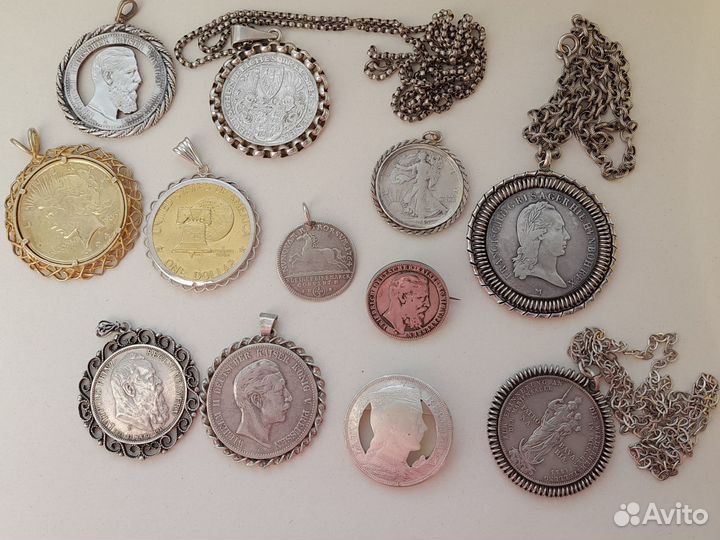 Антикварные кулоны серебро
