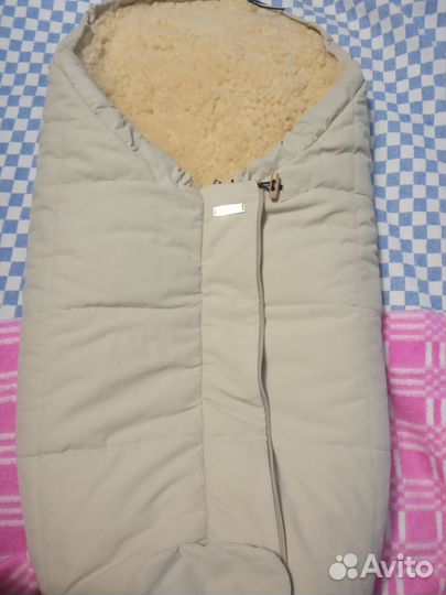 Меховой конверт в коляску овчина