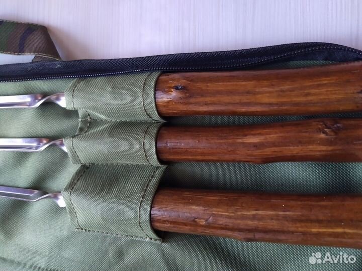 Набор шашлычный в футляре с ручкой эко 6шт