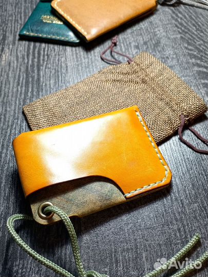 Мини кошелек картхолдер натуральная кожа