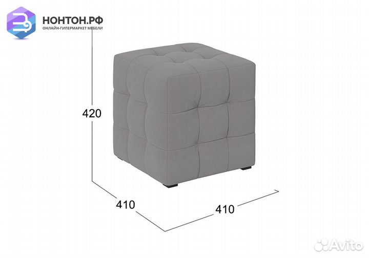 Пуф тип 1 светло-серый