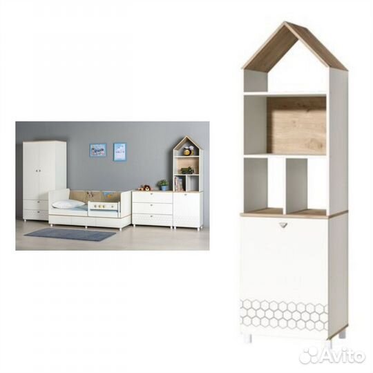 Стеллаж домик Эйп 13.14, 53х41.5х183.8 см, белый