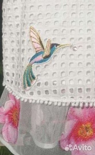 Блузка топ с брючками с вышивкой и камушками