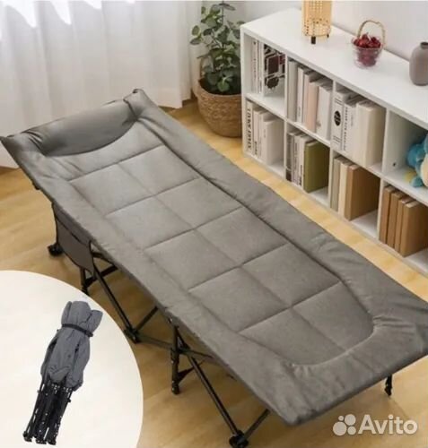 Раскладушка туристическая с матрасом