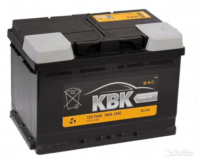 Аккумулятор 6-ст 75 KBK на ford