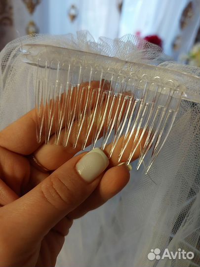 Свадебная фата с бусинами